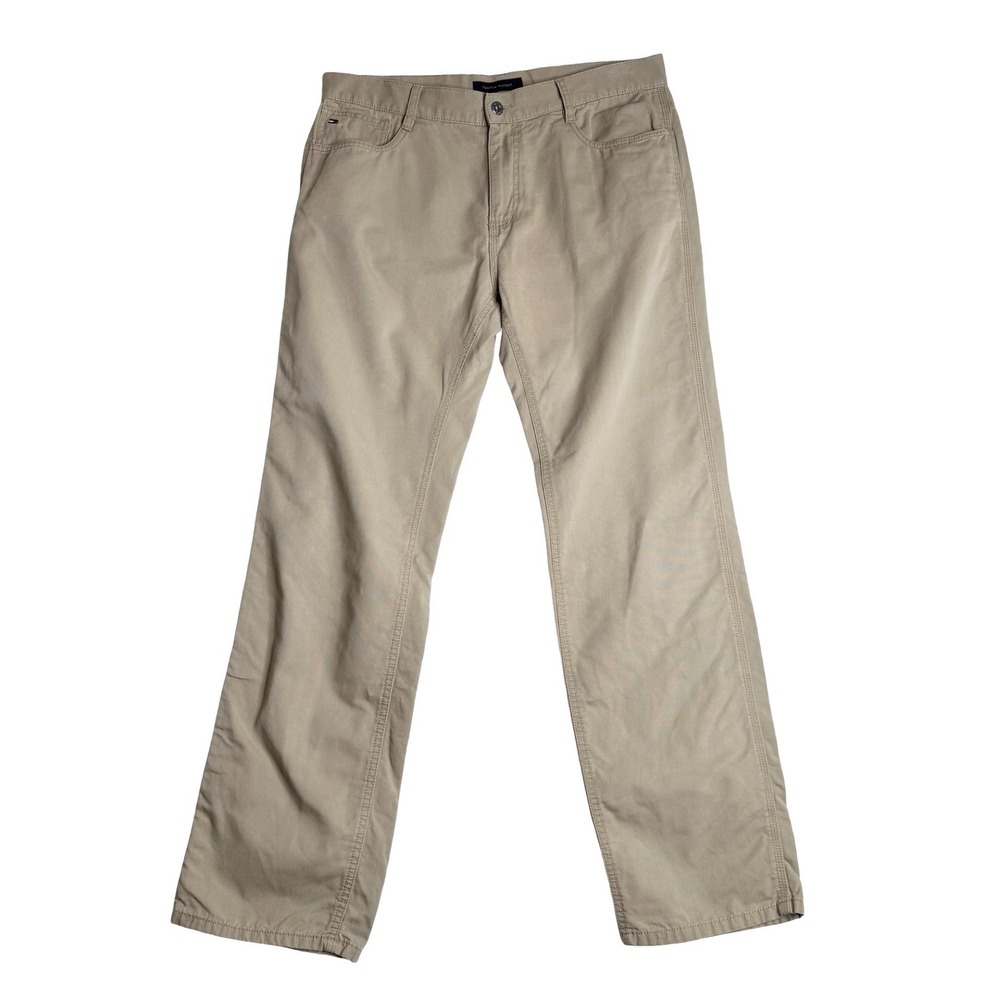 Tommy Hilfiger Straight Leg Chino Casual Khaki Pants Tan Men 34/32 (36x31)